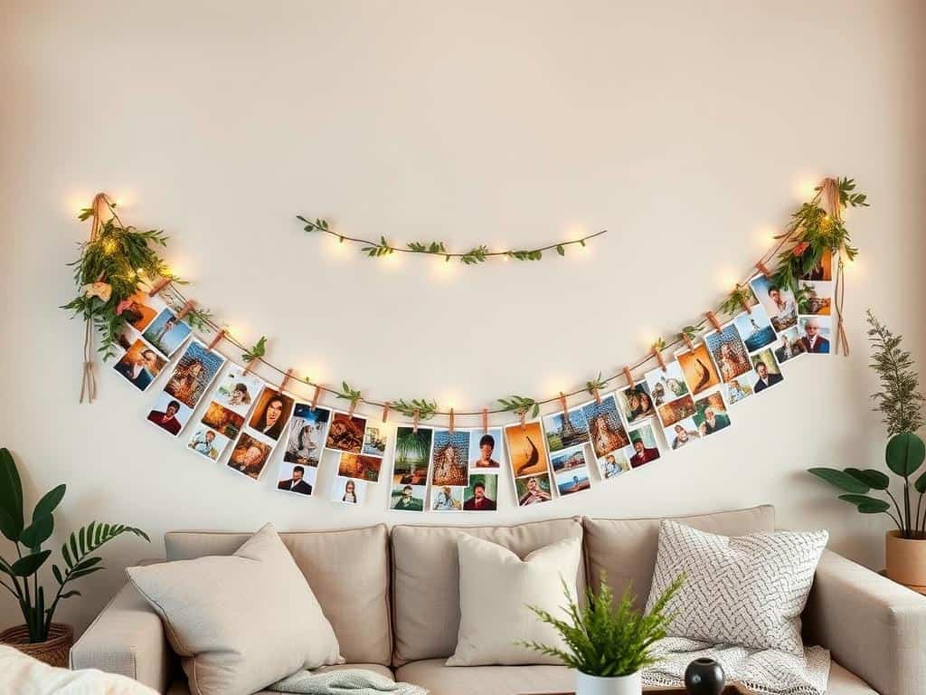 DIY photo garland showing off creative home decor ideas DIY photo garland showing off creative home decor ideas